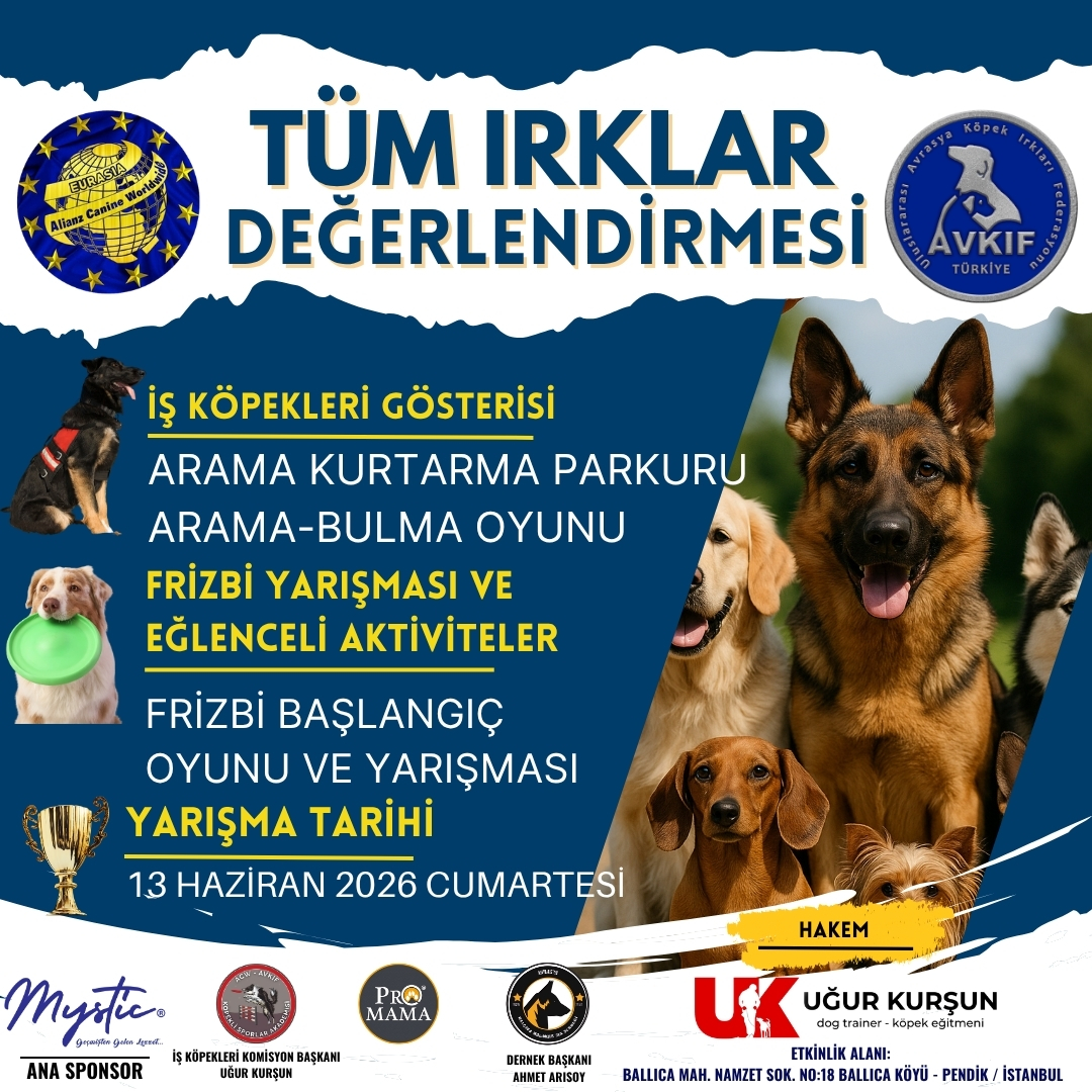 ACW - AVKIF KÖPEKLİ SPORLAR & IRK DEĞERLENDİRME ETKİNLİĞİ 13.06.2026